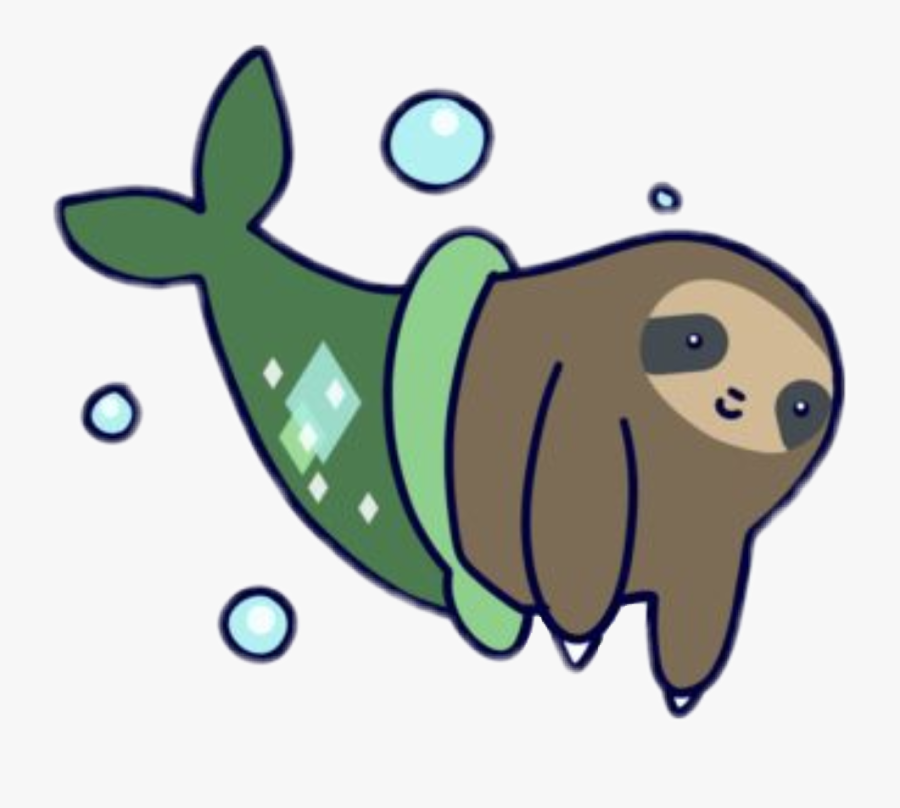 #mermaid #sloth #cute - Sloth Mermaid Clipart, Transparent Clipart