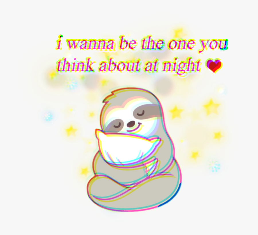 #ftestickers #sloth #stars #words #text #love #cute - Cartoon, Transparent Clipart