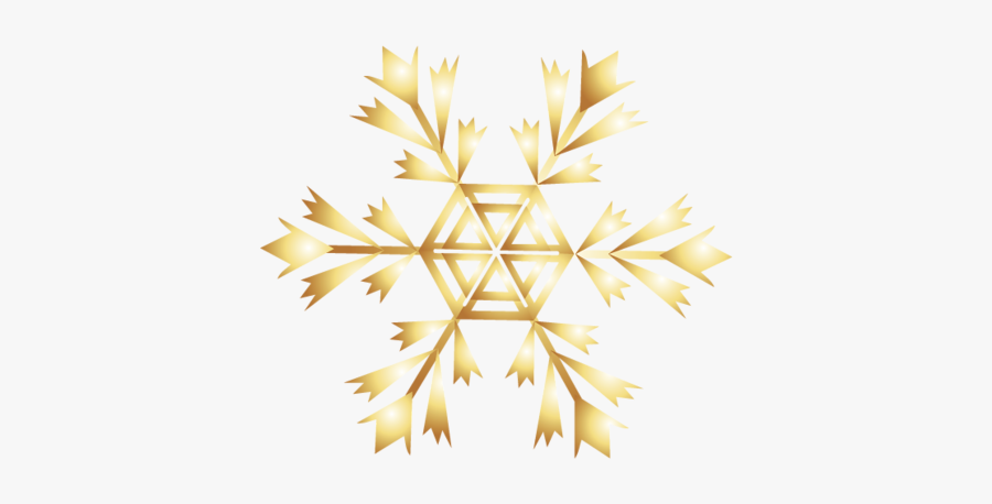 Snowflake Download Computer File - Golden Snowflake Transparent Background, Transparent Clipart