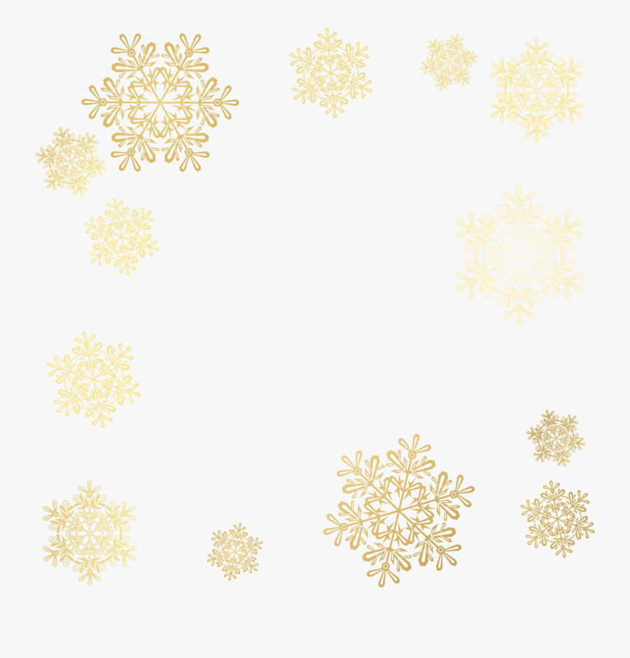 Golden Snowflakes Area Painted Pattern Vector White - Golden Snowflakes Png, Transparent Clipart