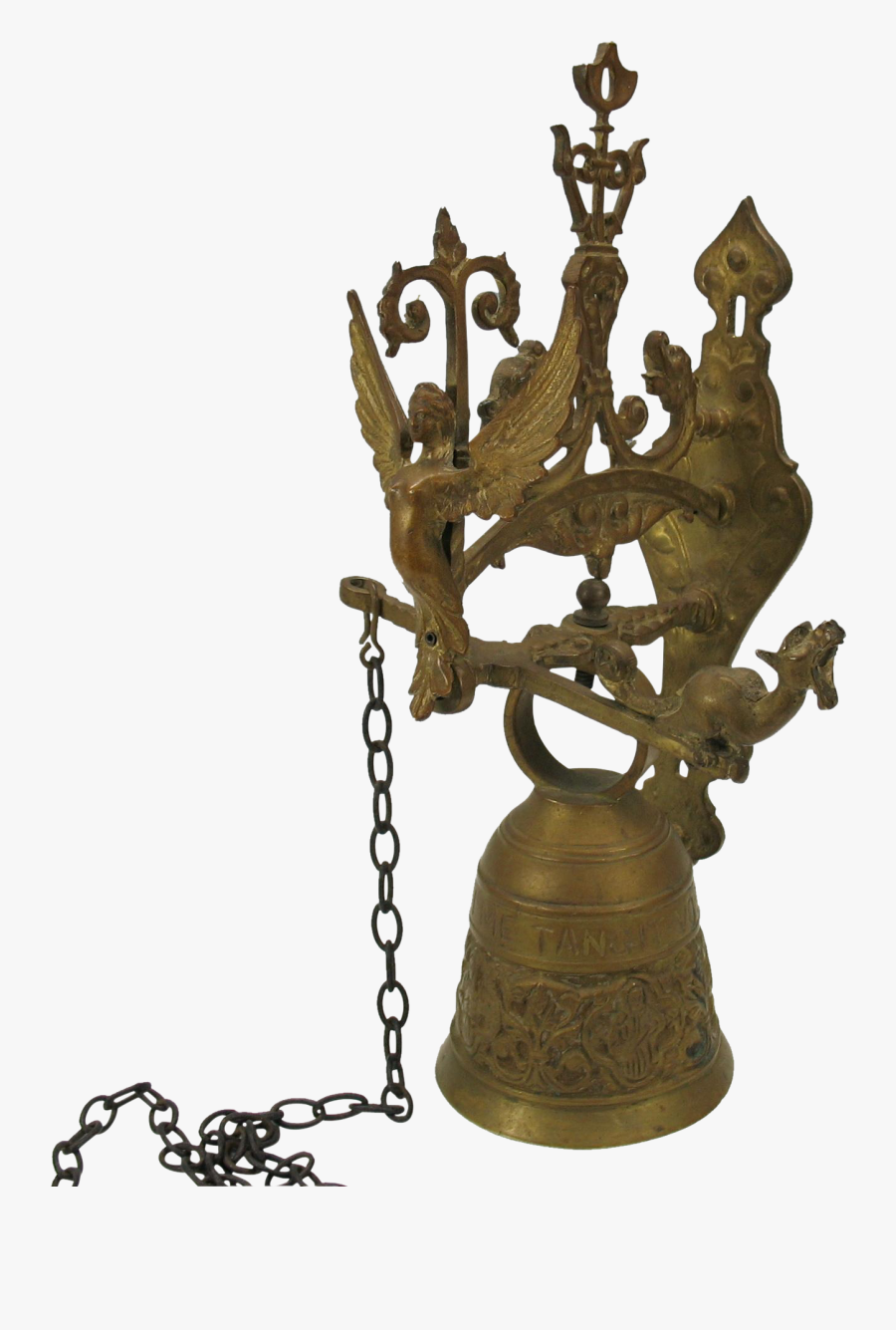 Big Victorian Figural Brass Hanging Bell For Door Or - Brass, Transparent Clipart