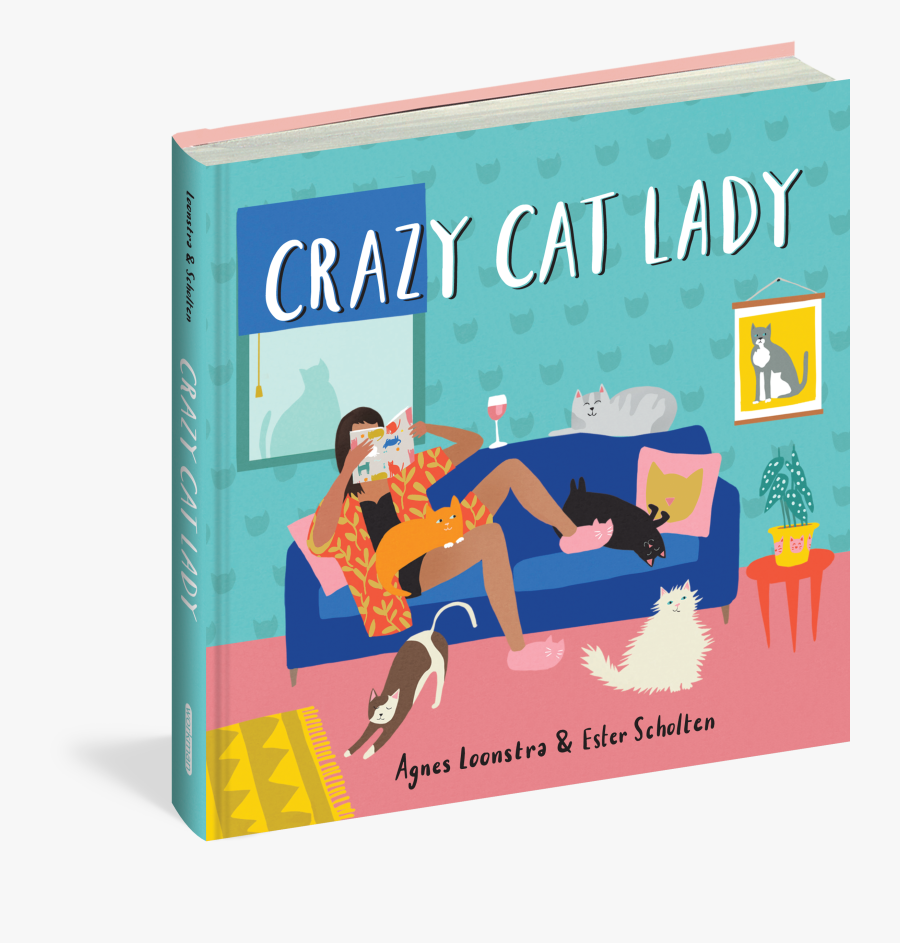 Crazy Cat Lady Book, Transparent Clipart