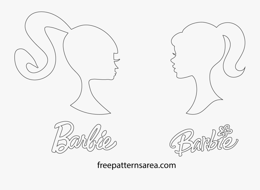 Barbie Clipart Black And White - Barbie Logo Outline, Transparent Clipart