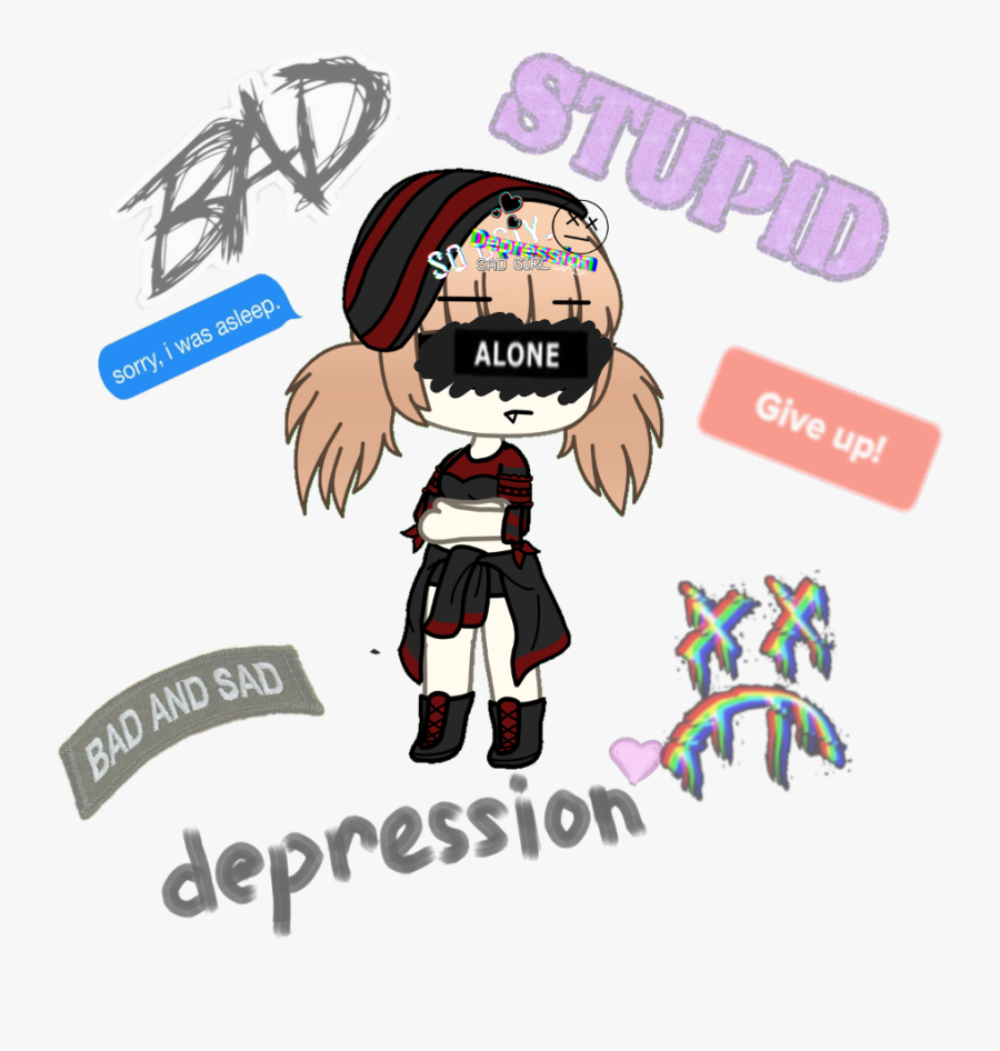 #gacha #depression #died #saddacdicct - Cartoon, Transparent Clipart