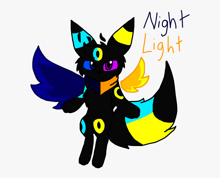 Nightlight The Winged Half Shiny Umbreon - Umbreon And Shiny Umbreon, Transparent Clipart