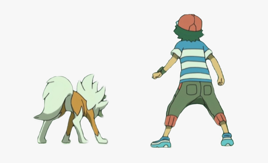Ash And Lycanroc - Cartoon, Transparent Clipart
