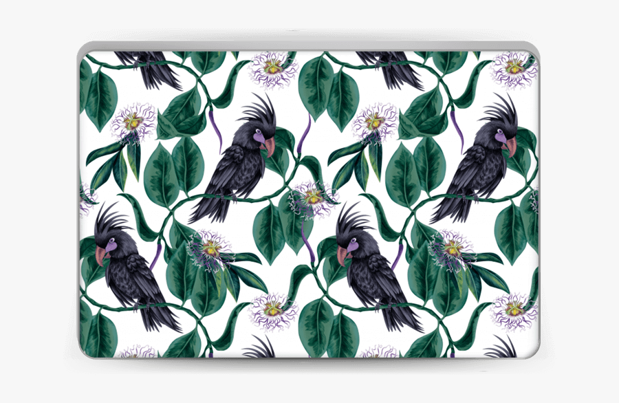 Flowers & Cockatoo Skin Laptop, Transparent Clipart