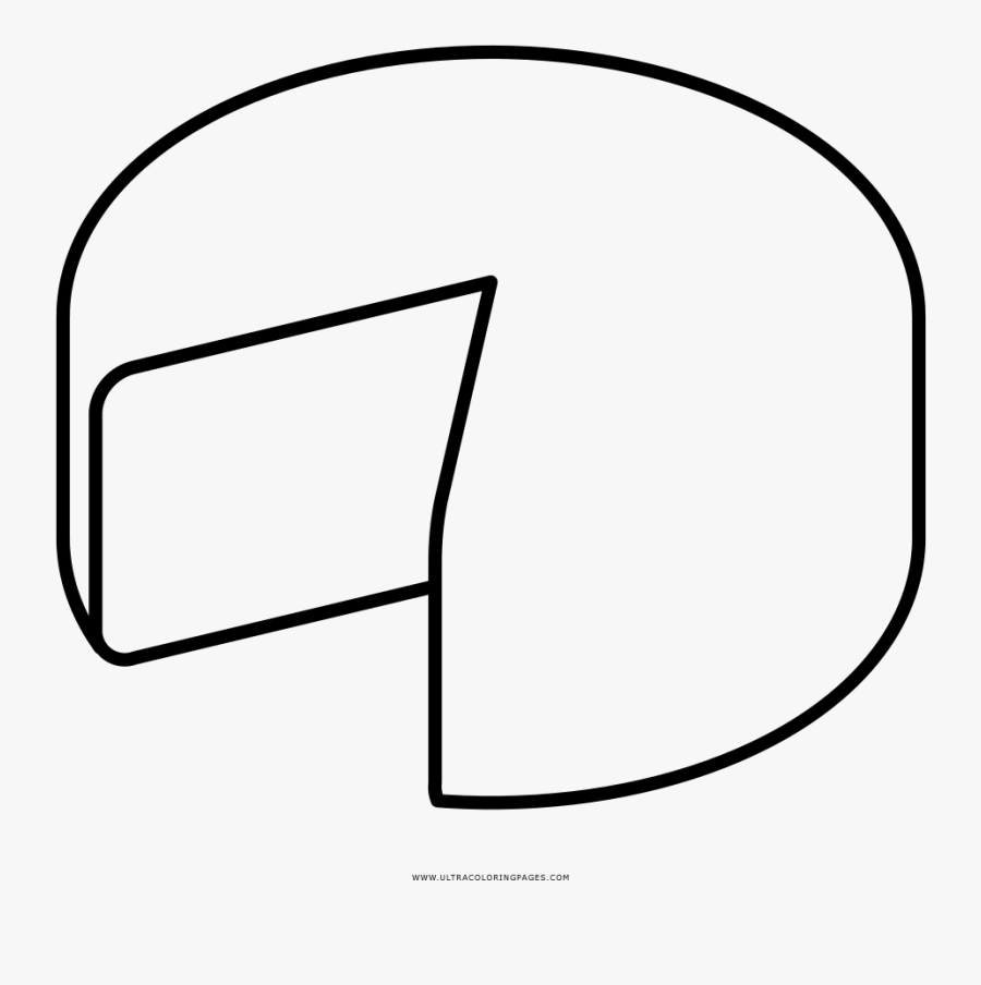 Cheese Wheel Coloring Page - Line Art, Transparent Clipart