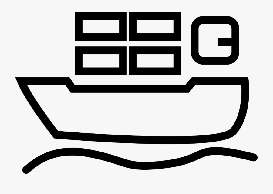 Cargo Ship With Containers Travelling By The Sea, Transparent Clipart