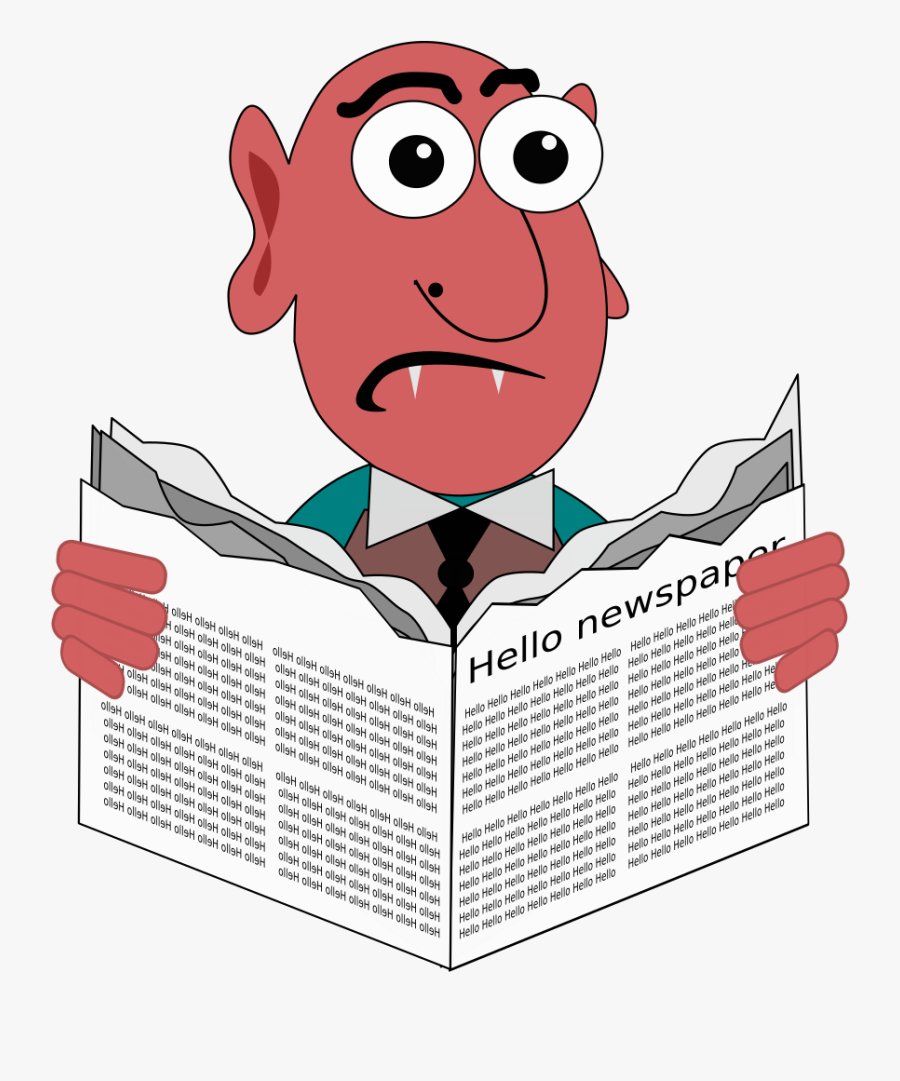 Newspaper Vampire Clip Arts - Cartoon, Transparent Clipart