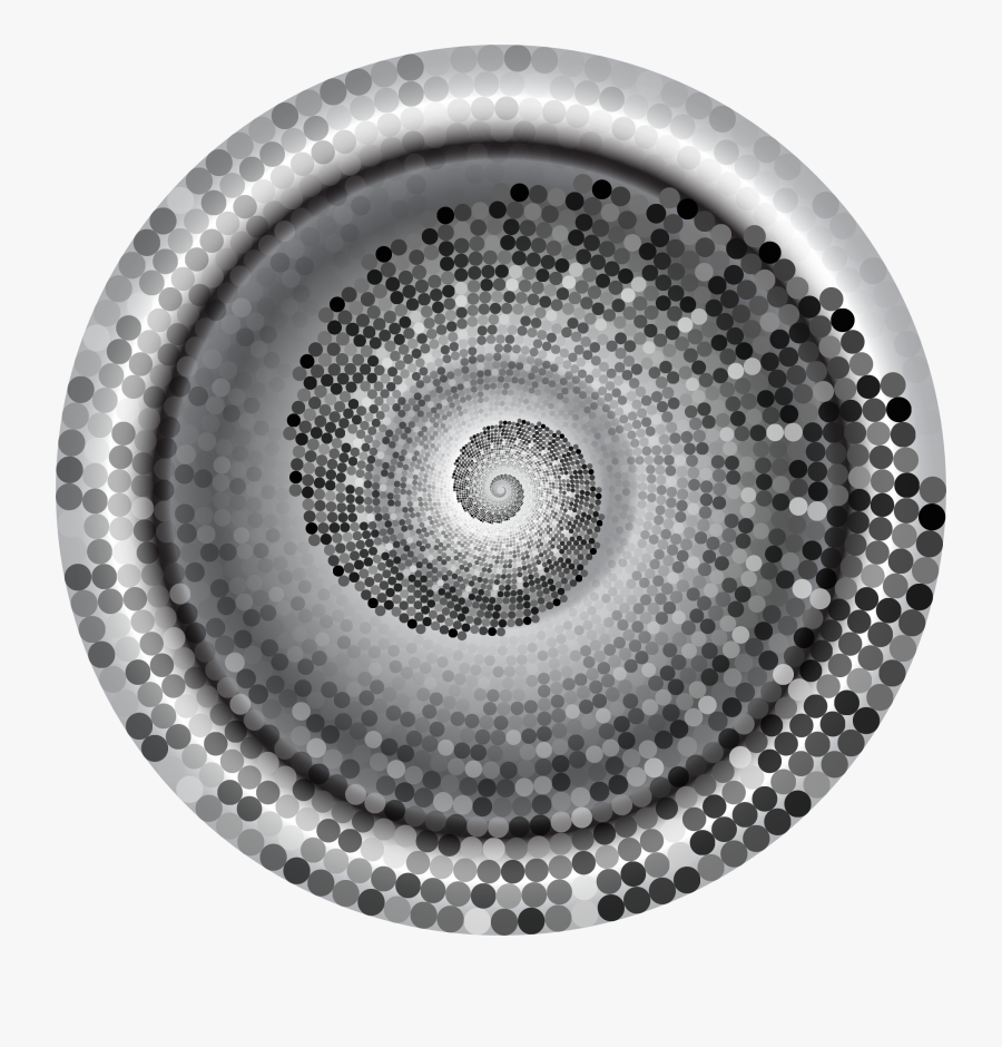 Grayscale Swirling Circles Vortex Variation 4 Clip - Grayscale Swirling Circles Vortex, Transparent Clipart