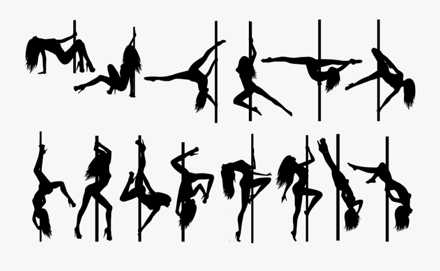 Pole Dance Silhouette Clip Art - Pole Dance Free Vector, Transparent Clipart
