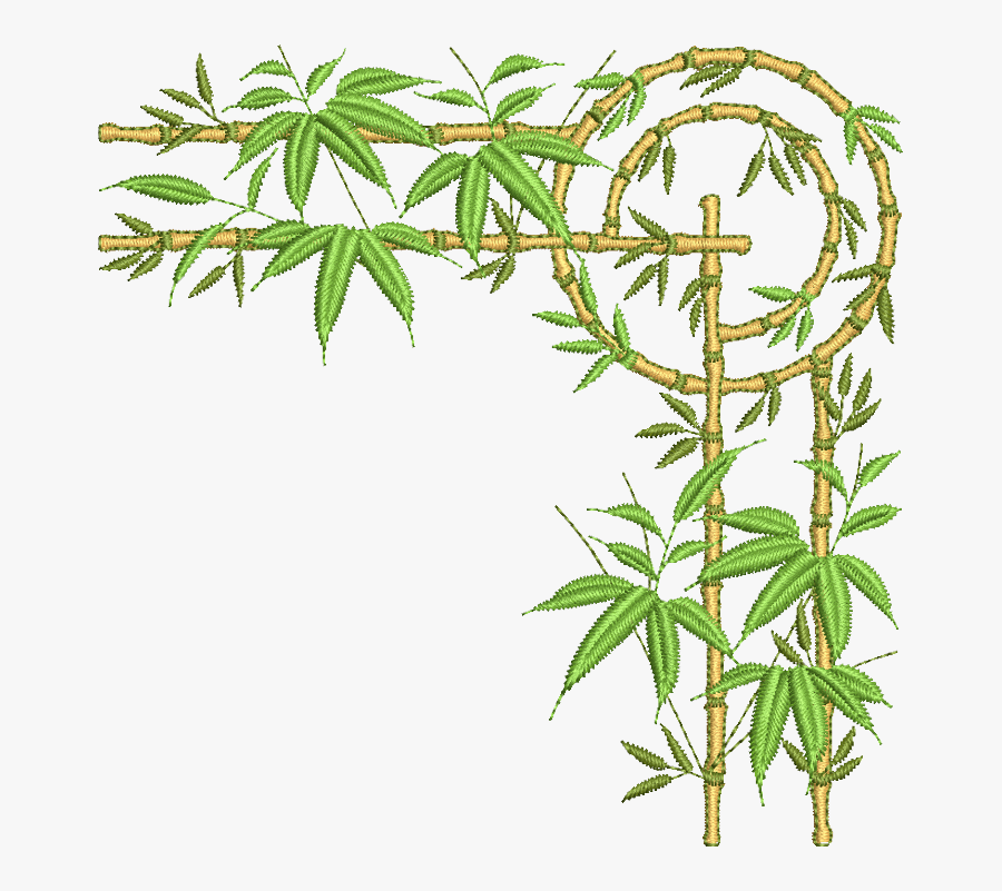 Bamboo Embroidery Designs, Transparent Clipart