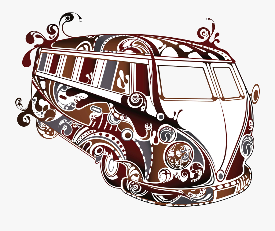 Psychedelic Vw Kombi Organic Men And Women"s T-shirt, Transparent Clipart