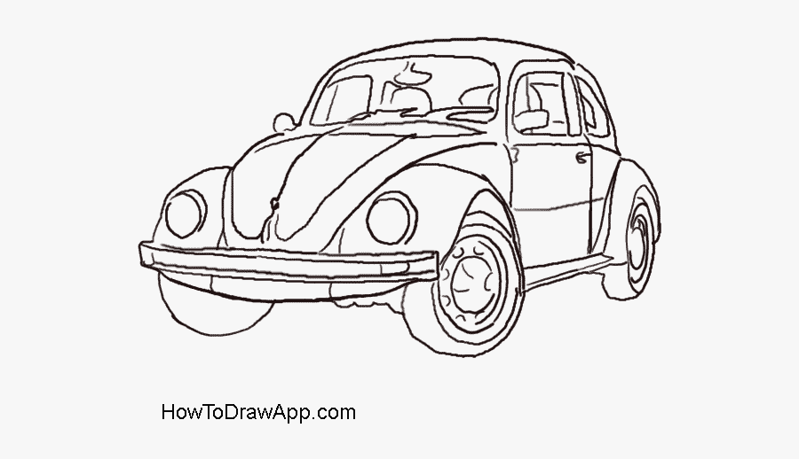 How To Draw A Volkswagen Beetle Aka Volkswagen Bug - People Sitting In A Car Draw, Transparent Clipart