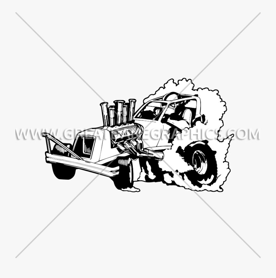 Dragster Production Ready Artwork For T Shirt Printing - Tractor, Transparent Clipart