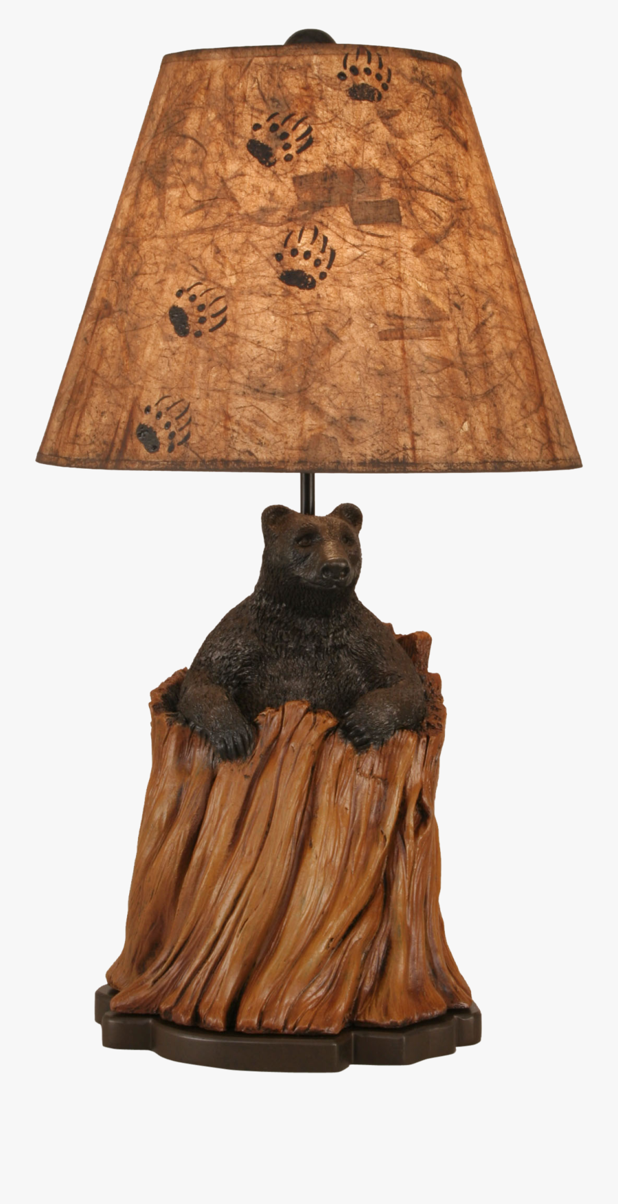 Koadiak/honey Bear In Stump Table Lamp, Transparent Clipart