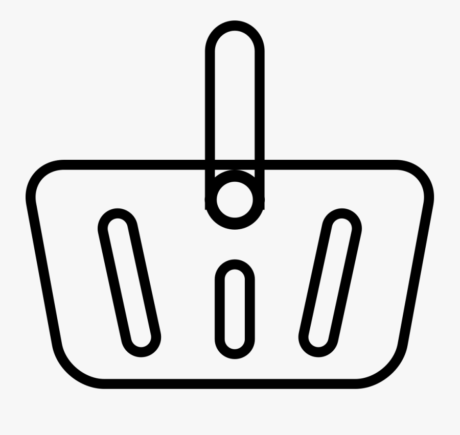 Shopping Basket Outline - Line Art, Transparent Clipart