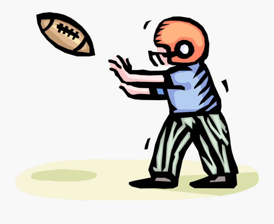 Vector Illustration Of Child Football Player With Helmet, Transparent Clipart