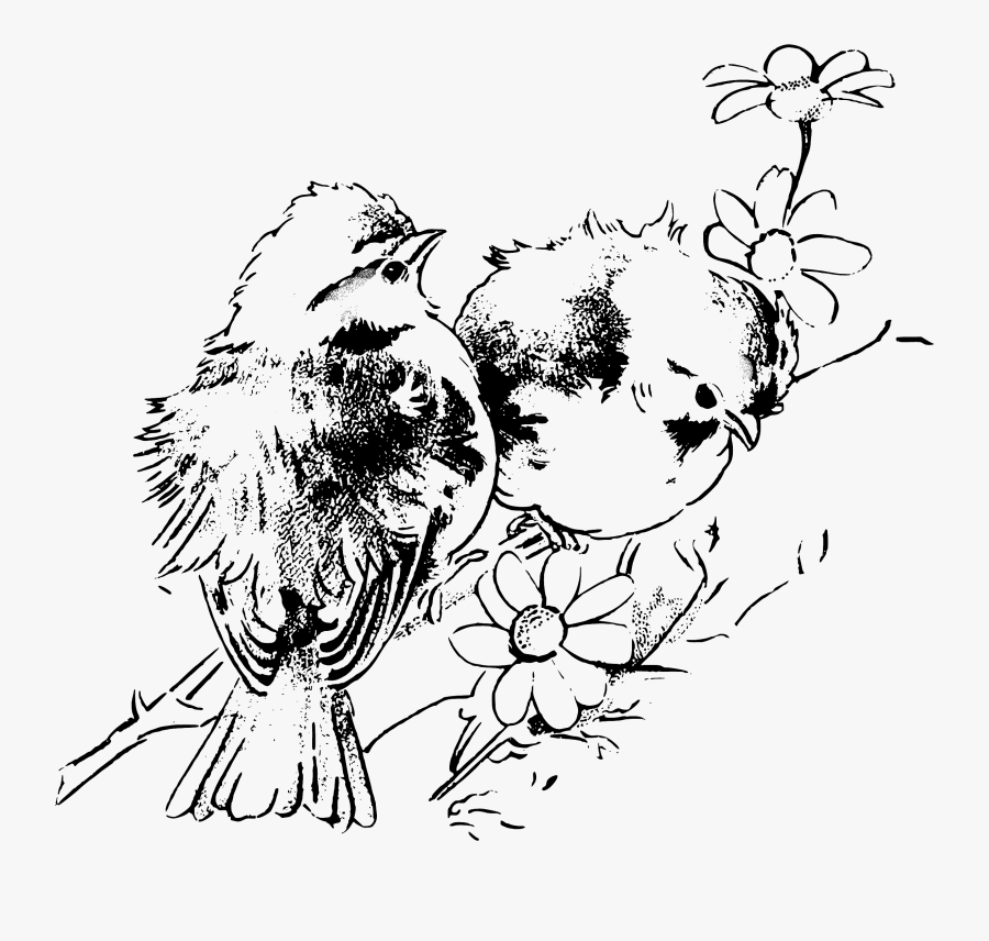 Collection Of Free Chickadee Drawing Winter Landscape - Illustration, Transparent Clipart