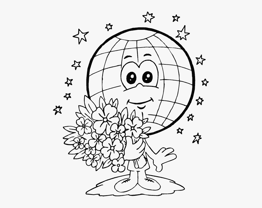 Drawing Day Earth - Earth Day Coloring Pages, Transparent Clipart