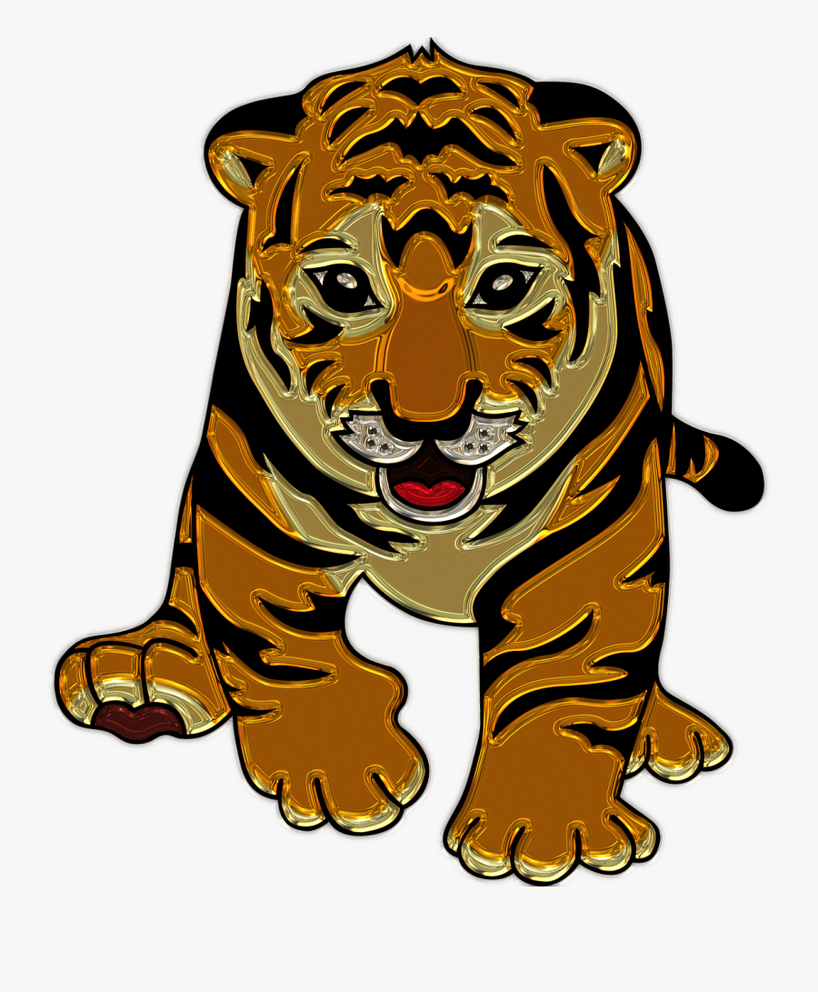 Lion Cub Plastic Art - Coloring Page Of Tigers, Transparent Clipart