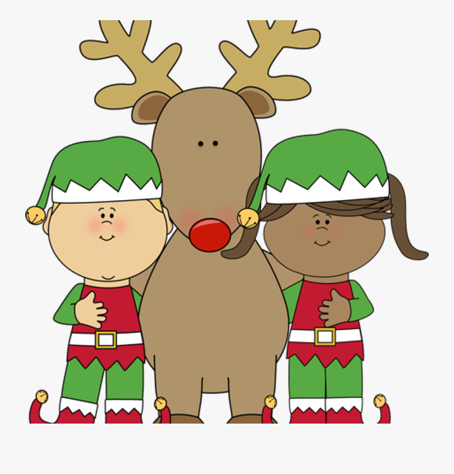 Christmas Elves Clipart 19 Cute Elf Clip Art Free Download - Cartoon Elves And Reindeer, Transparent Clipart