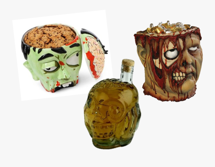 Halloween Candy Bowl Head , Png Download - Bleeding Zombie, Transparent Clipart