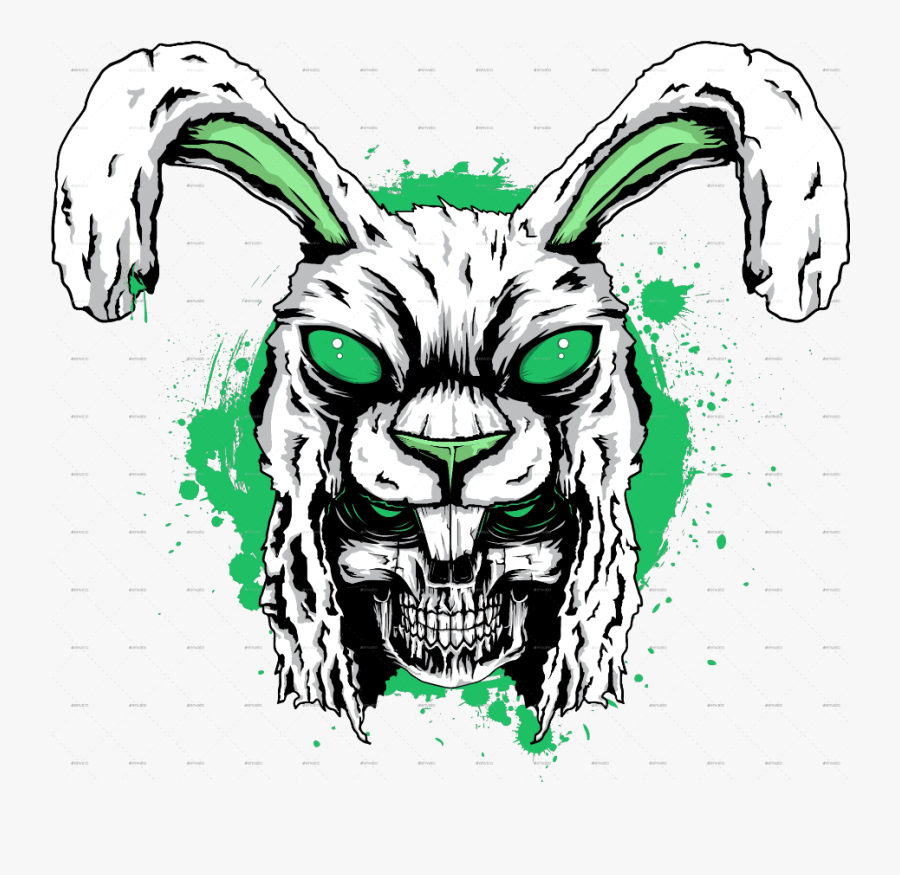 #mq #green #zombie #zombies #skull #skulls - Rabbit T Shirt Design, Transparent Clipart