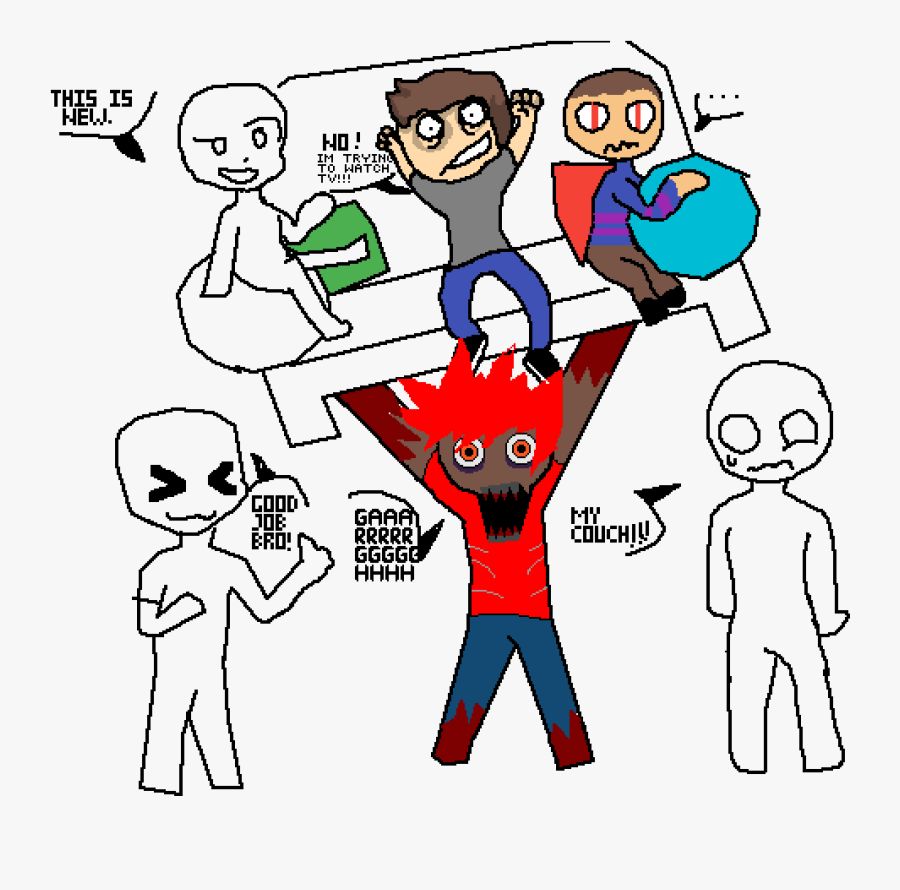 Zombie Movie Collab - Draw The Squad Lifting Couch, Transparent Clipart