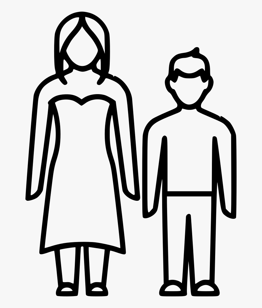 Mother Son - Drawing Of Mom And Baby, Transparent Clipart