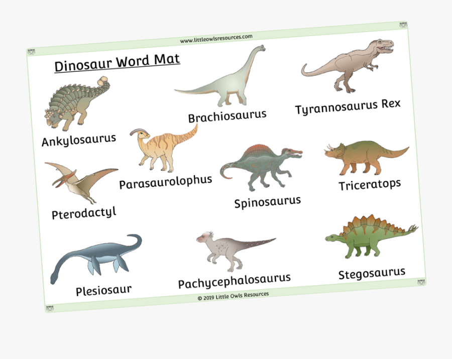 Dinosaur Word Mat, Transparent Clipart