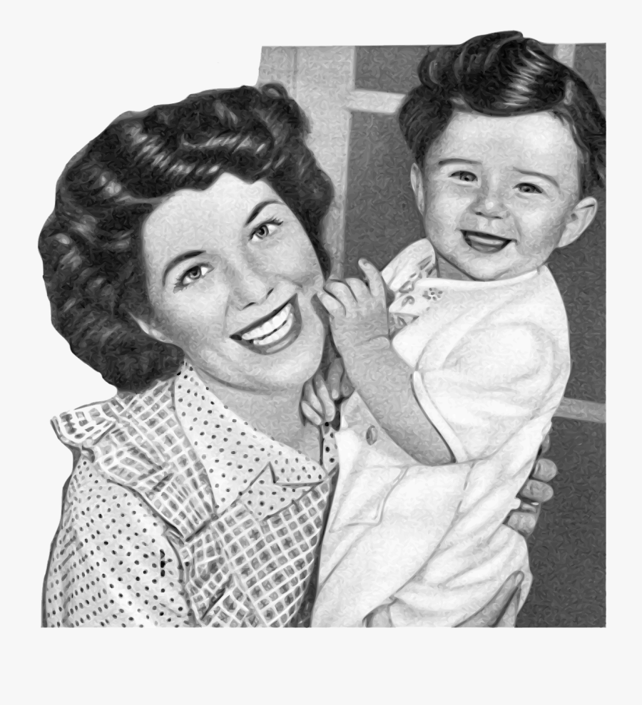 Vintage Mother And Son - Vintage Children Png, Transparent Clipart