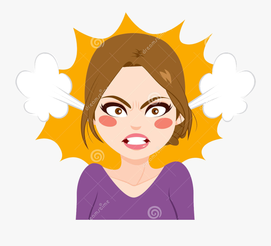 Cartoon Angry Woman, Transparent Clipart