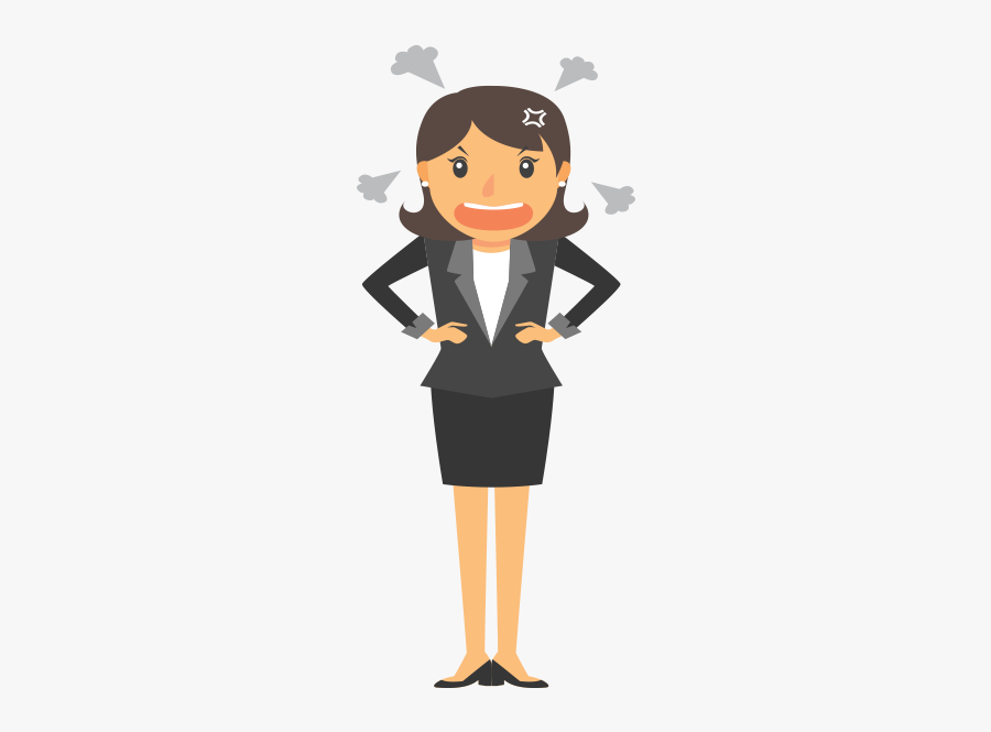 Angry Business Women Png Image - Angry Business Woman Cartoon, Transparent Clipart