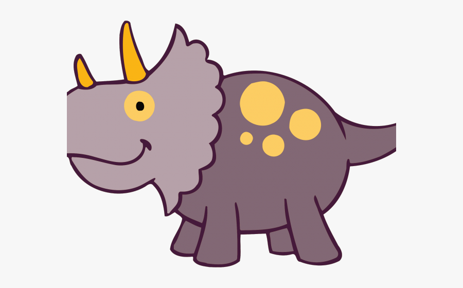 Cute Dinosaur Triceratops Clipart, Transparent Clipart