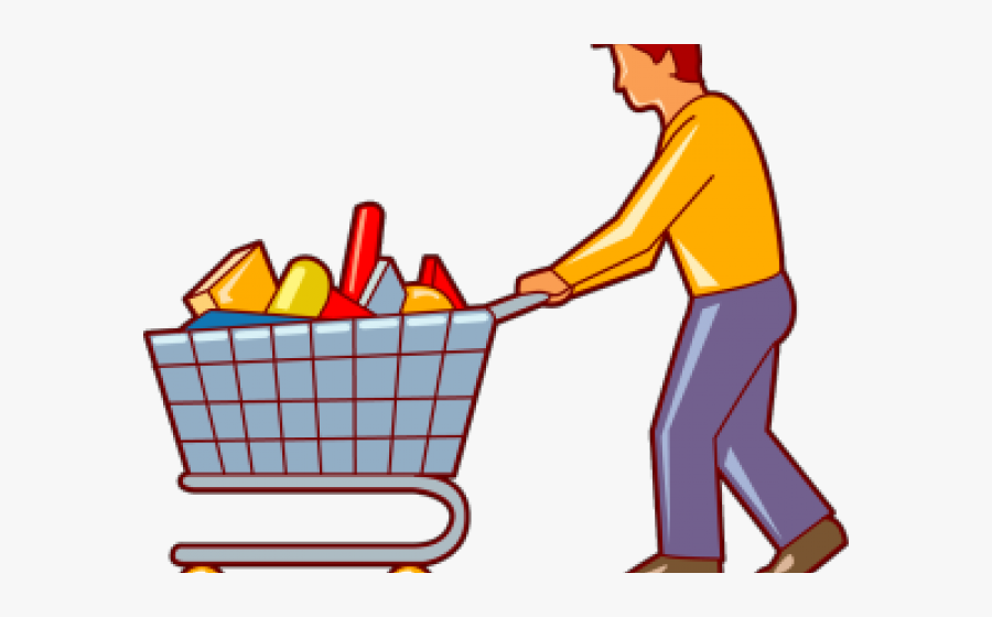 Cartoon Pushing Shopping Cart Png Clipart , Png Download - Shopping Gif Transparent Background, Transparent Clipart