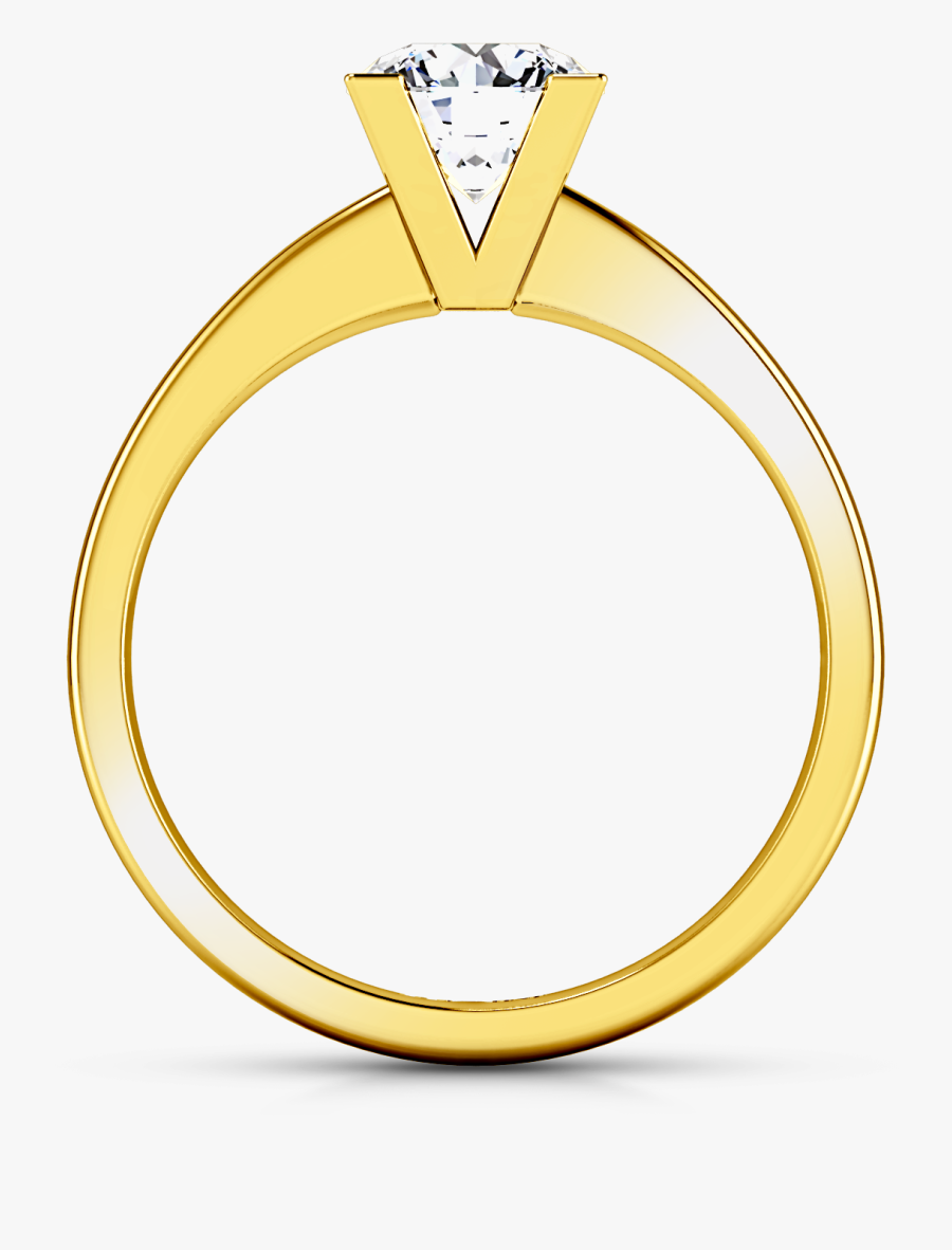 Solitaire Engagement Ring Icon 14k Yellow Gold - Engagement Ring, Transparent Clipart