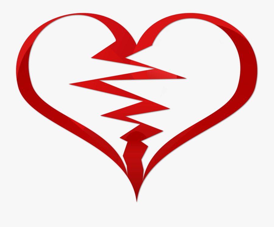 Red,heart,organ,clip - Corazones Rotos Para Dibujar, Transparent Clipart