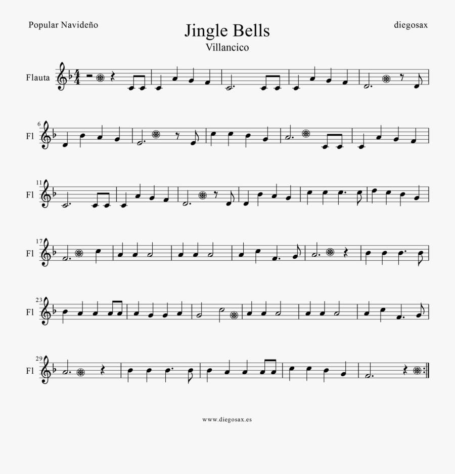 Jingle Bells Partitura Violin, Transparent Clipart