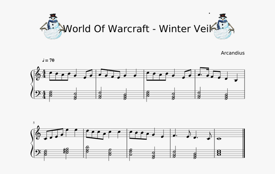 World Of Warcraft - Sheet Music, Transparent Clipart