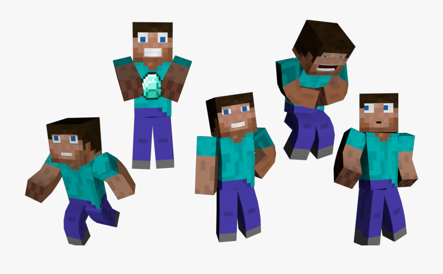 Minecraft Enderman And Steve Clipart - Minecraft, Transparent Clipart