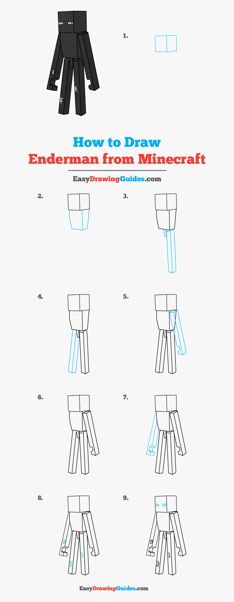How To Draw Enderman From Minecraft - Minecraft Drawings Enderman, Transparent Clipart