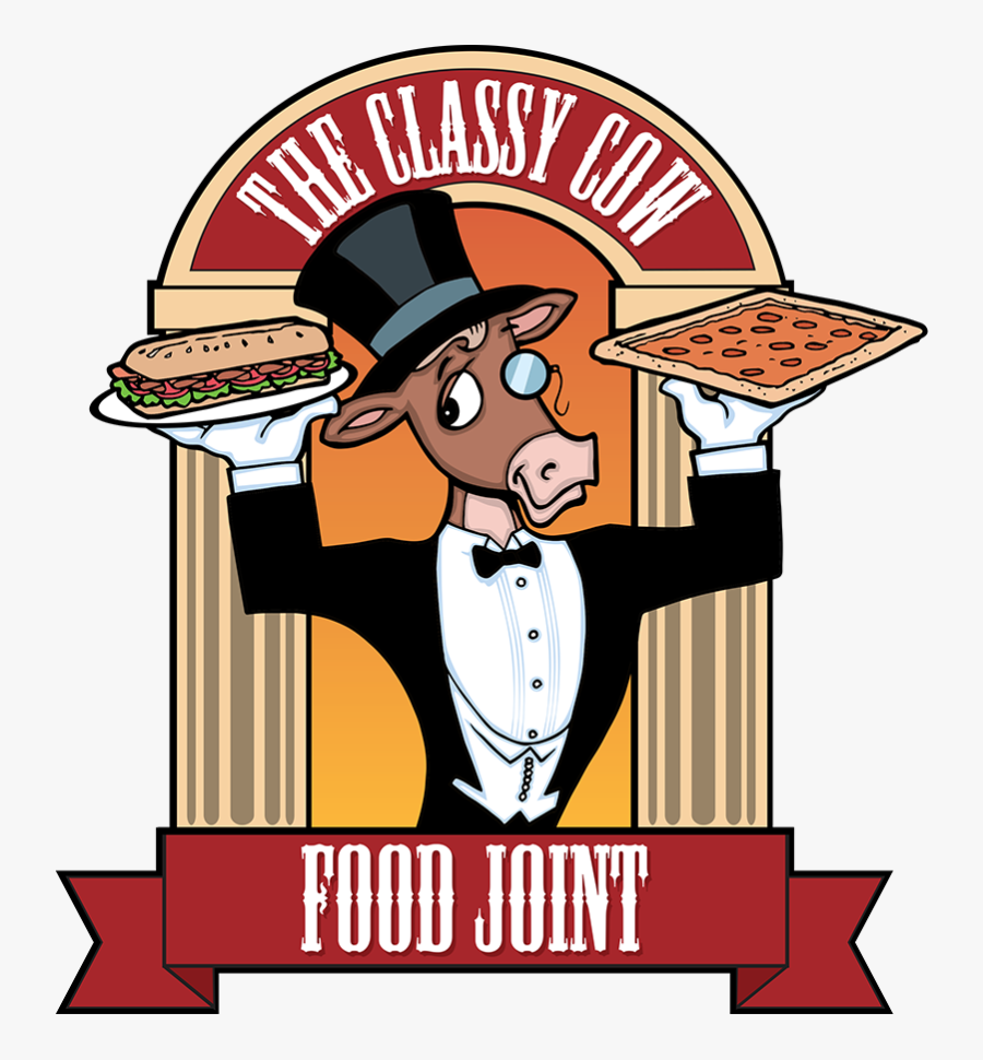 Classy Cow Food Joint - Cartoon, Transparent Clipart