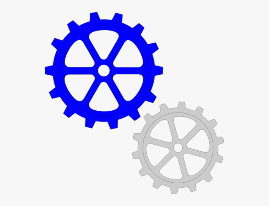 Two Gears One Yellow And Grey Vector Clip Art - Gears Clip Art, Transparent Clipart