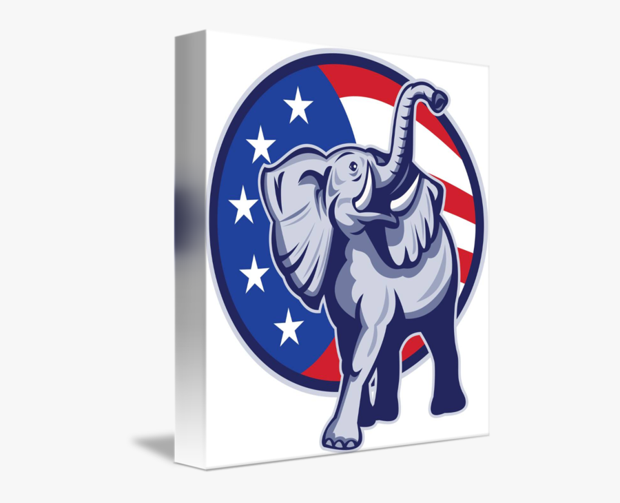 Republican Elephant With American Flag, Transparent Clipart