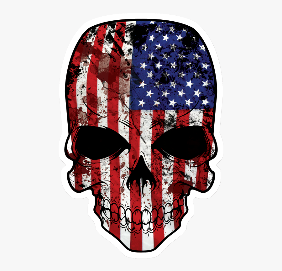 Skull Usa Flag Png, Transparent Clipart