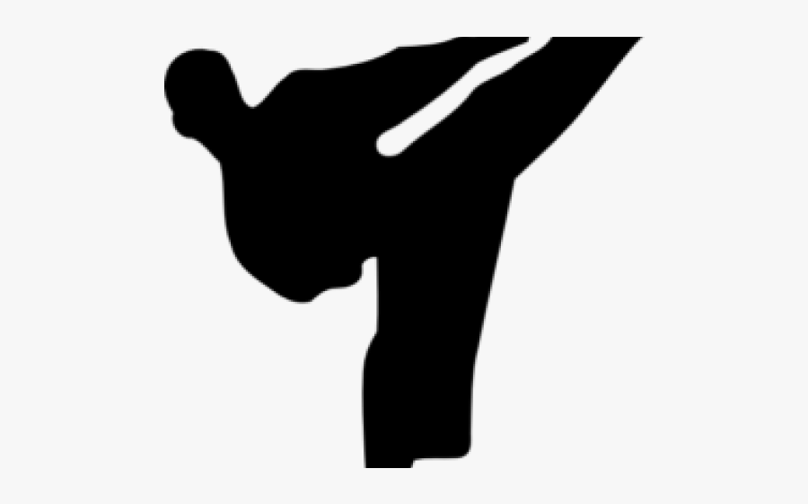 Karate Kick Silhouette, Transparent Clipart