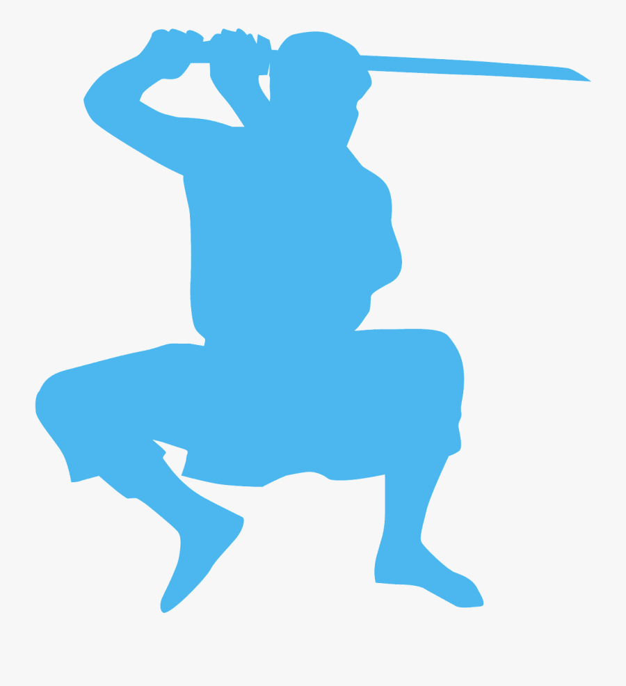 Red Ninja Silhouette, Transparent Clipart