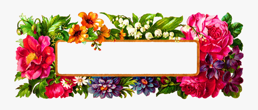 Flower Photo Frame Design Png - Rectangle Floral Frame Png, Transparent Clipart